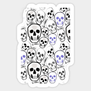 Small Tiled Skulls on Black Background Sticker